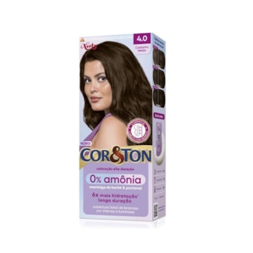 Tintura Cor&Ton Niely 0% Amônia 4.0 Castanho Médio