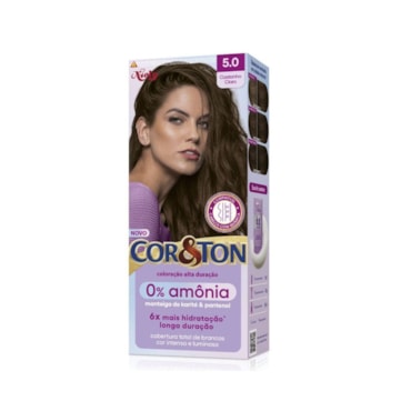 Tintura Cor&Ton Niely 0% Amônia 5.0 Castanho Claro