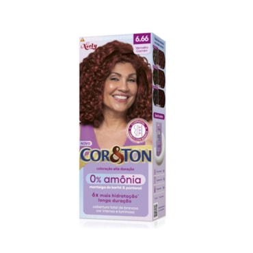 Tintura Cor&Ton Niely 0% Amônia 6.66 Vermelho