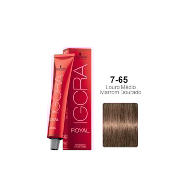 Tintura Igora Royal 7.65 Louro Médio Café Dourado