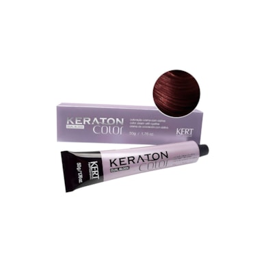 Tintura Keraton Color Dual Block 4.65 Castanho Médio Vermelho Acaju