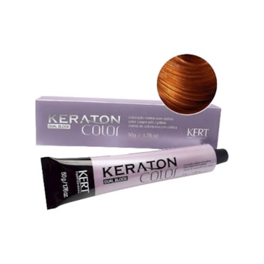 Tintura Keraton Color Dual Block 7.4 Loiro Médio Cobre 50g