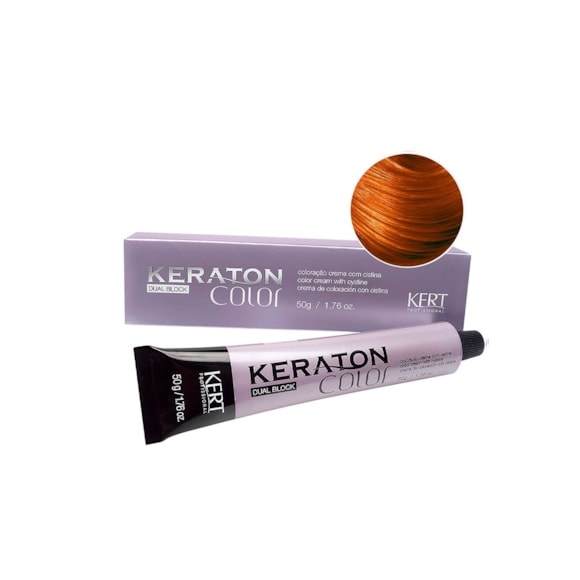 Tintura Keraton Color Dual Block 8.34 Louro Claro Dourado Acobreado