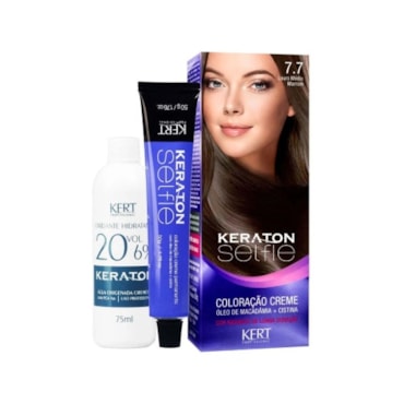 Tintura Keraton Selfie 7.7 Louro Médio Marrom