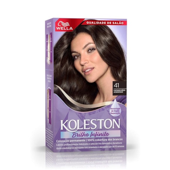 Tintura Koleston 4.1 Castanho Médio Acizentado