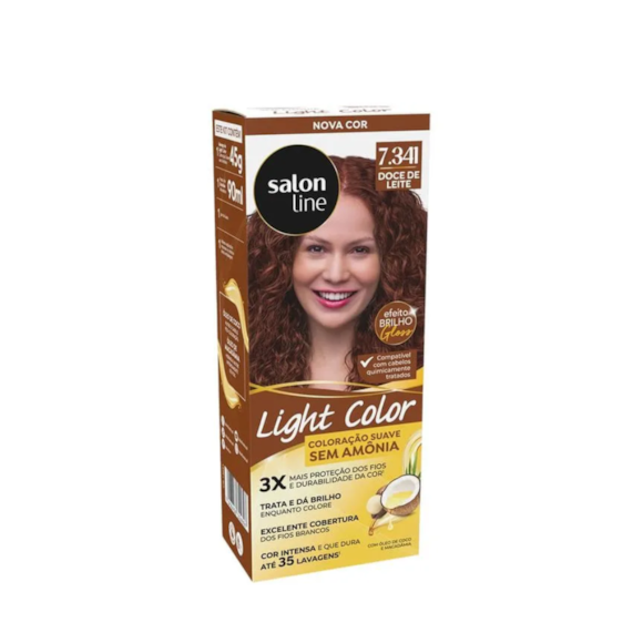 Tintura Light Color Profissional Salon Line 7.341 Doce de Leite