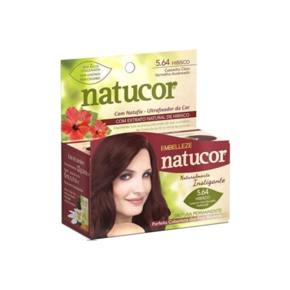 Tintura Natucor Ind 5.64 Castanho Claro Vermelho Acobreado