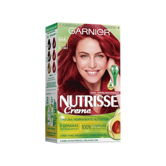 Tintura Nutrisse 666 Louro Escuro Avermelho Muito Intenso