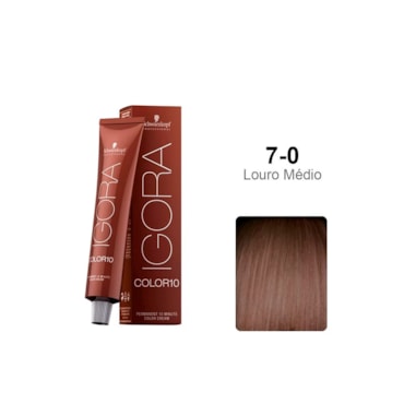 Tintura Schwarzkopf Igora Color10 7.0 Louro Médio 