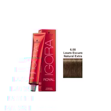 Tintura Schwarzkopf Igora Royal 6.00 Louro Escuro Natural Extra
