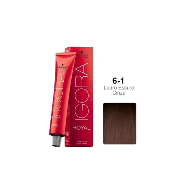 Tintura Schwarzkopf Igora Royal 6.1 Louro Cinza Escuro
