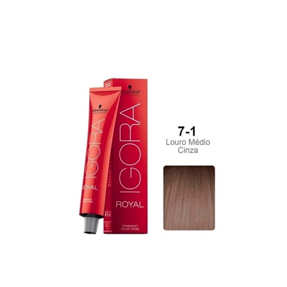 Tintura Schwarzkopf Igora Royal 7.1 Louro Cinza Médio