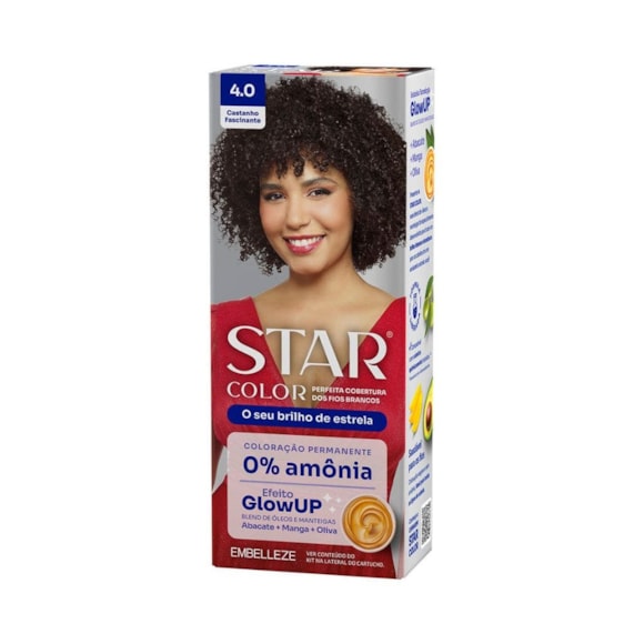 Tintura Star Color Sem Amônia 4.0 Castanho Fascinante