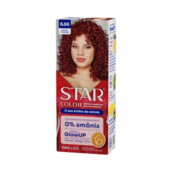 Tintura Star Color Sem Amônia 6.66 Cereja Profundo
