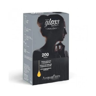 Tintura Tonalizante Acquaflora Kit Hidra Gloss 200 Preto 