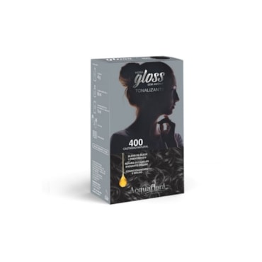 Tintura Tonalizante Acquaflora Kit Hidra Gloss 400 Castanho Natural