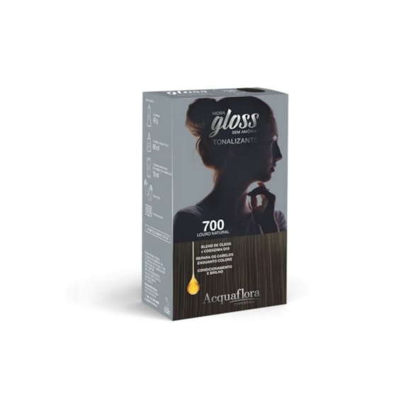 Tintura Tonalizante Acquaflora Kit Hidra Gloss 700 Louro Natural