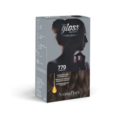 Tintura Tonalizante Acquaflora Kit Hidra Gloss 770 Marrom