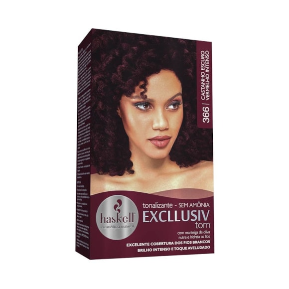 Tintura Tonalizante Haskell 366 Castanho Escuro Vermelho Intenso