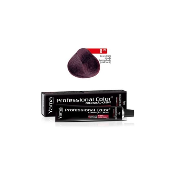 Tintura Yama Nano Infusion 8.26 Louro Irisado Avermelhado Marsala