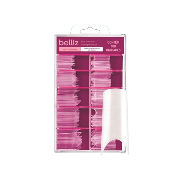 Tips Unha Belliz Curva C Transparente