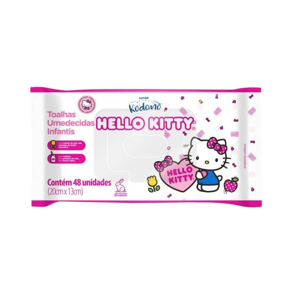 Compre Toalha Umedecida Kodomô Hello Kitty C/48 com Qualidade | Kodomô