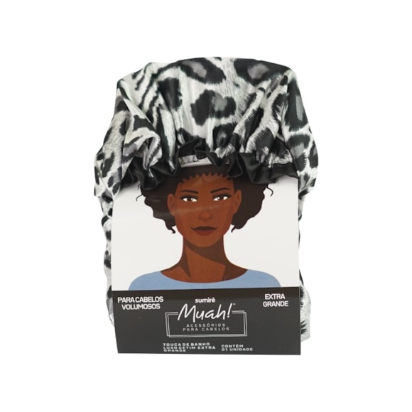 Touca Banho Muah Luxo Cetim Extra Grande 