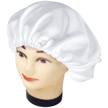 Touca Santa Clara Cetim Branco Anti Frizz 1Un