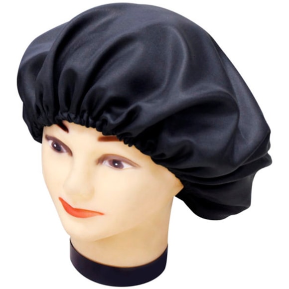 Touca Santa Clara Cetim Preto Anti Frizz 1Un