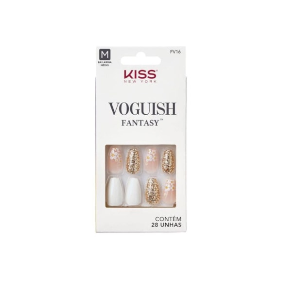 Unha Postiça Kiss New York Bailarina Beach Vibes Voguish Fantasy