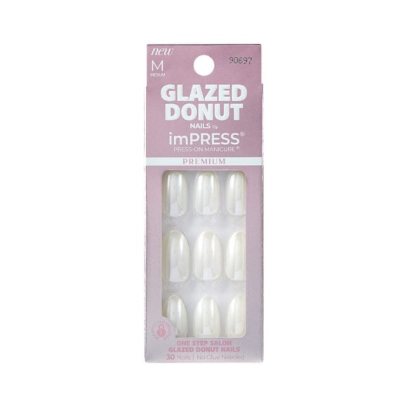Unha Postiça Kiss New York ImPRESS Glazed Donut Vanilla Glazed IME07