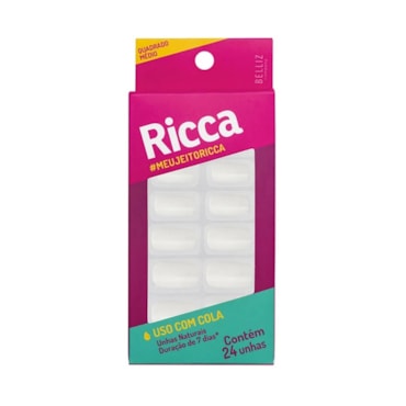 Unhas Postiça Ricca Naturais Quadrado Médio