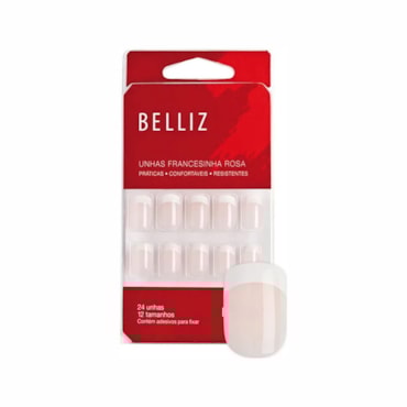 Unhas Postiças Belliz Francesinha Rosa