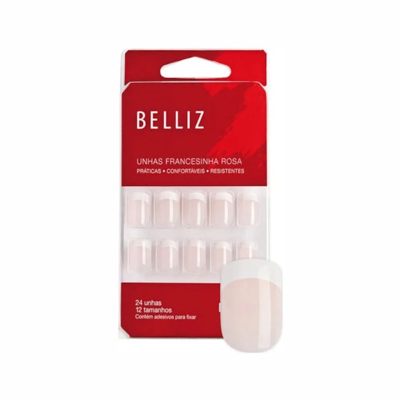 Unhas Postiças Belliz Francesinha Rosa