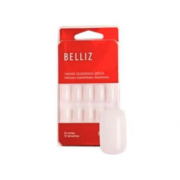 Unhas Postiças Belliz Quadrada Média 1201