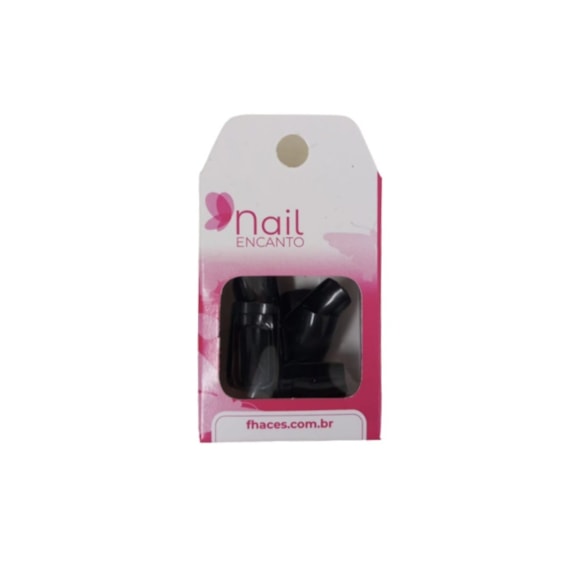 Unhas Postiças Fhaces Colors Preta Ct416
