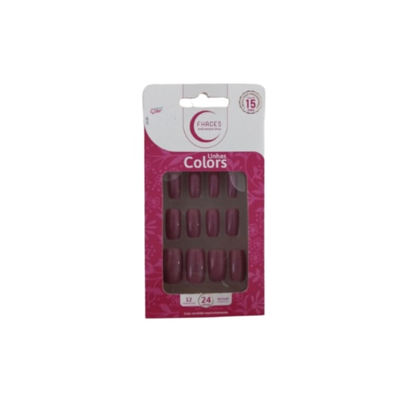 Unhas Postiças Fhaces Rosa Flash