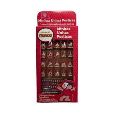 Unhas Postiças Infantil Turma da Mônica Vermelha C/20un