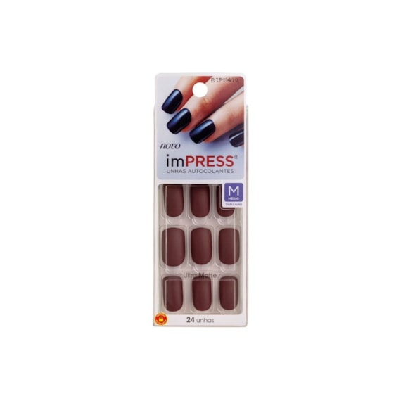Unhas Postiças Kiss Impress Color Deep Kiss