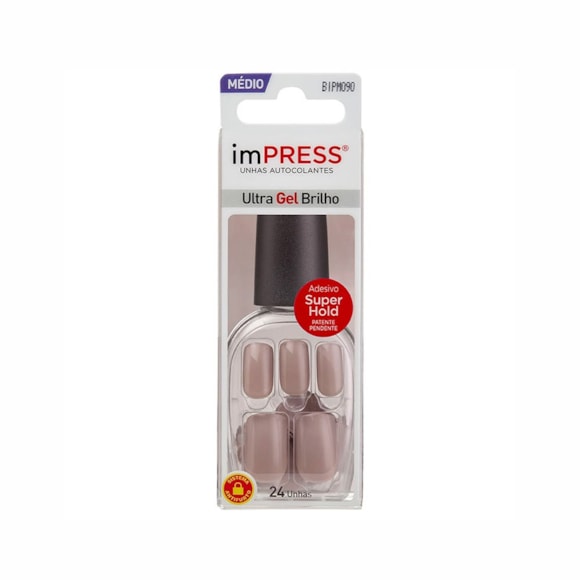 Unhas Postiças Kiss Impress Color Médio Sea Sand