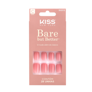 Unhas Postiças KISS NY Bare But Better Nails So Natural