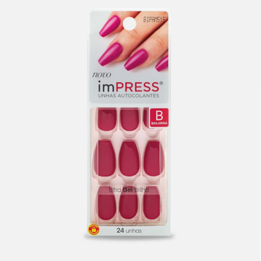 Unhas postiças Kiss NY Impress Autocolantes Bailarina Ruby c/24un