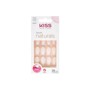 Unhas Postiças Kiss NY Salon Natural Amendoada Média 28un