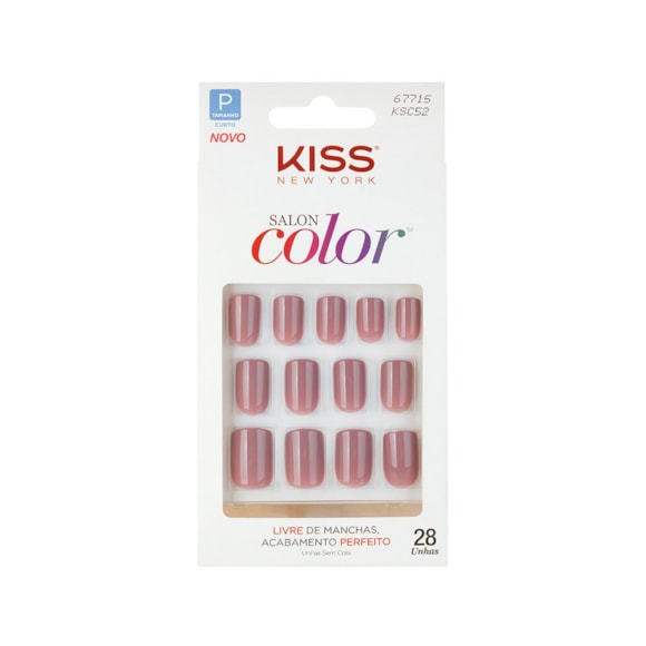 Unhas Postiças Kiss Salon Color Beautiful Ksc52br
