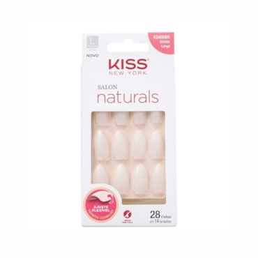Unhas Postiças Kiss Salon Naturals Longo Estileto
