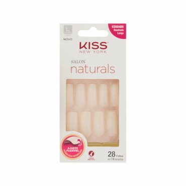 Unhas Postiças Kiss Salon Naturals Longo Quadrado