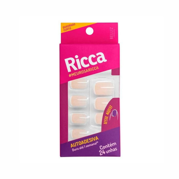 Unhas Postiças Ricca Autoadesiva Francesinha Nude