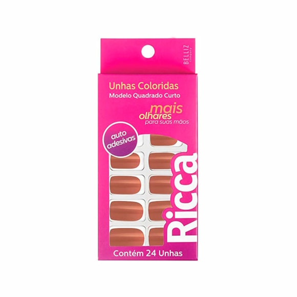 Unhas Postiças Ricca Autoadesiva Nude